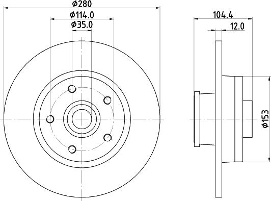 HELLA 8DD 355 125-281 - Brake Disc autospares.lv