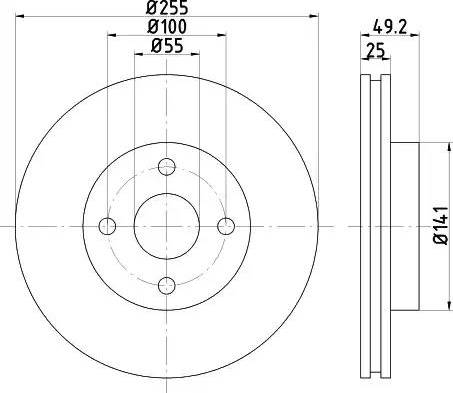 HELLA 8DD 355 120-261 - Brake Disc autospares.lv