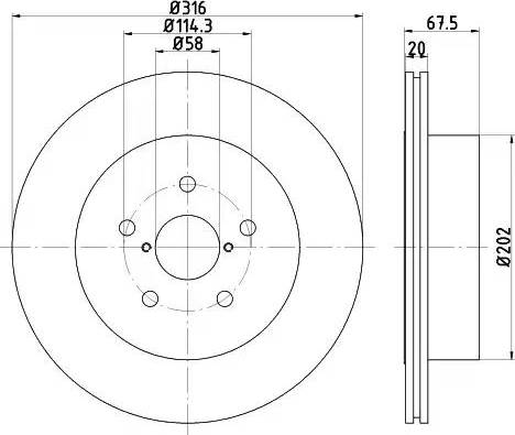 HELLA 8DD 355 120-201 - Brake Disc autospares.lv