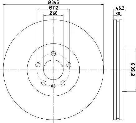 HELLA 8DD 355 112-381 - Brake Disc autospares.lv