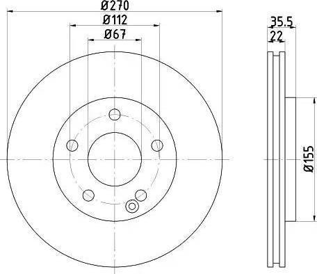 HELLA 8DD 355 110-231 - Brake Disc autospares.lv