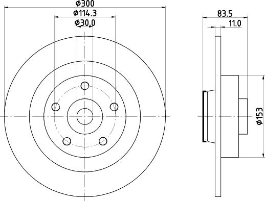 HELLA 8DD 355 123-401 - Brake Disc autospares.lv