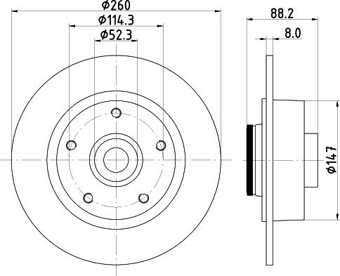 HELLA 8DD 355 123-341 - Brake Disc autospares.lv