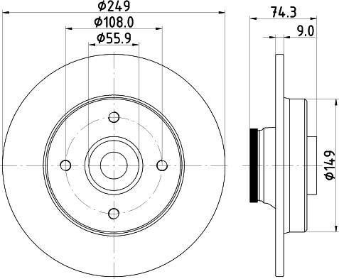 HELLA 8DD 355 123-301 - Brake Disc autospares.lv