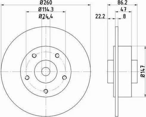 HELLA 8DD 355 120-101 - Brake Disc autospares.lv