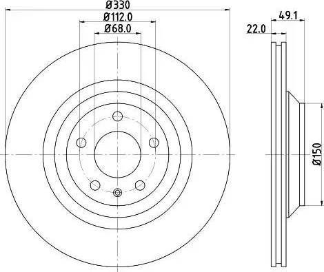 HELLA 8DD 355 122-031 - Brake Disc autospares.lv