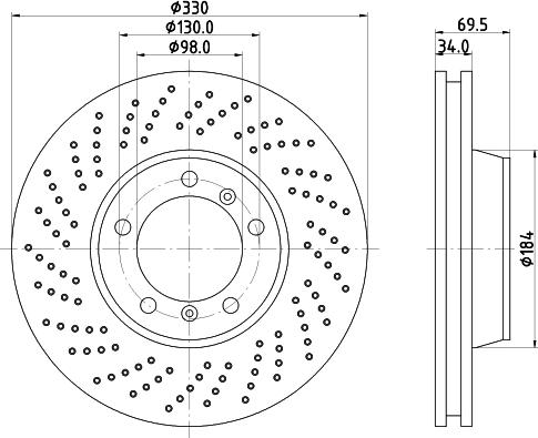 HELLA 8DD 355 128-561 - Brake Disc autospares.lv