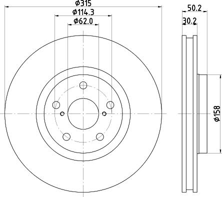 HELLA 8DD 355 122-241 - Brake Disc autospares.lv