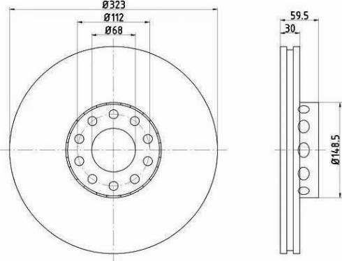 HELLA 8DD 355 106-701 - Brake Disc autospares.lv