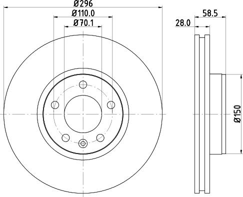 HELLA 8DD 355 127-091 - Brake Disc autospares.lv