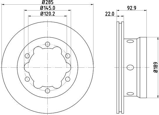 HELLA 8DD 355 127-351 - Brake Disc autospares.lv