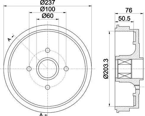 HELLA 8DT 355 300-971 - Brake Drum autospares.lv