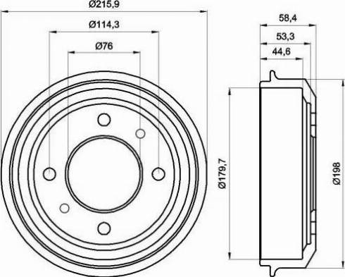 HELLA 8DT 355 300-861 - Brake Drum autospares.lv