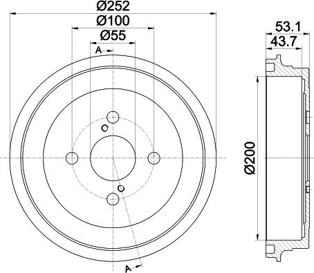 HELLA 8DT 355 301-901 - Brake Drum autospares.lv