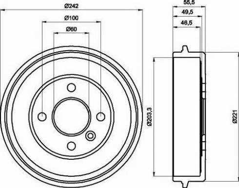 HELLA 8DT 355 301-341 - Brake Drum autospares.lv