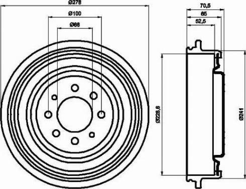 HELLA 8DT 355 301-271 - Brake Drum autospares.lv