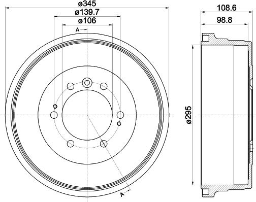 HELLA 8DT 355 302-921 - Brake Drum autospares.lv