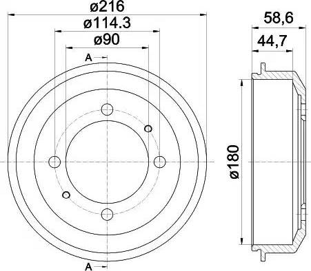 HELLA 8DT 355 302-461 - Brake Drum autospares.lv