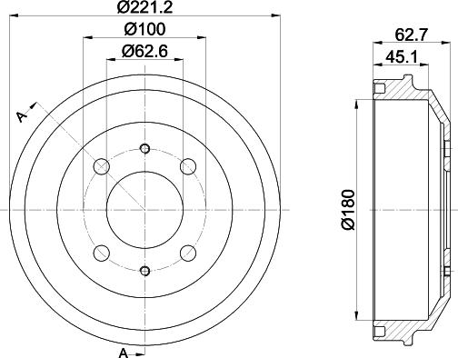 HELLA 8DT 355 302-681 - Brake Drum autospares.lv