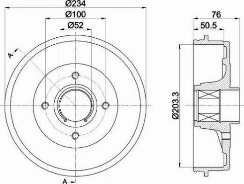 HELLA 8DT 355 302-831 - Brake Drum autospares.lv