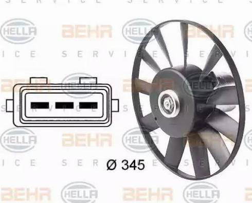 HELLA 8EW 009 144-521 - Fan, radiator autospares.lv