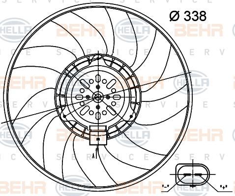 HELLA 8EW 351 000-484 - Fan, radiator autospares.lv