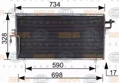 HELLA 8FC 351 036-511 - Condenser, air conditioning autospares.lv