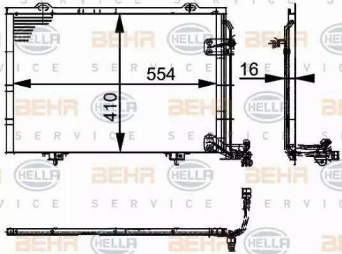 HELLA 8FC 351 037-334 - Condenser, air conditioning autospares.lv