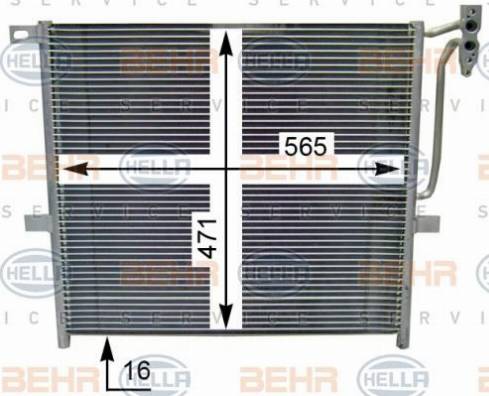 HELLA 8FC 351 344-124 - Condenser, air conditioning autospares.lv