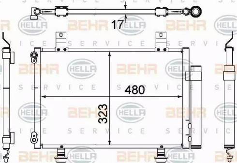 HELLA 8FC 351 304-431 - Condenser, air conditioning autospares.lv