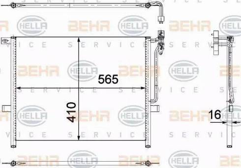 HELLA 8FC 351 304-511 - Condenser, air conditioning autospares.lv