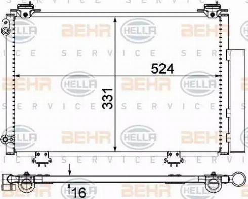 HELLA 8FC 351 300-264 - Condenser, air conditioning autospares.lv