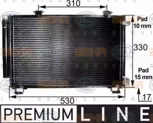 HELLA 8FC 351 300-261 - Condenser, air conditioning autospares.lv