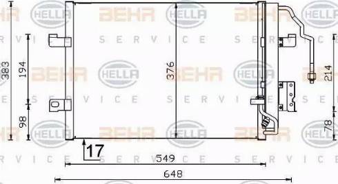 HELLA 8FC 351 301-361 - Condenser, air conditioning autospares.lv