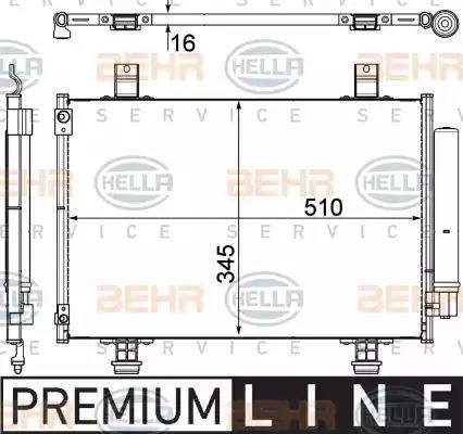 HELLA 8FC 351 303-491 - Condenser, air conditioning autospares.lv