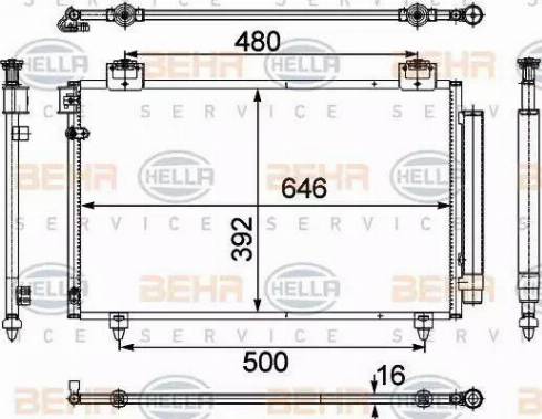 HELLA 8FC 351 303-671 - Condenser, air conditioning autospares.lv