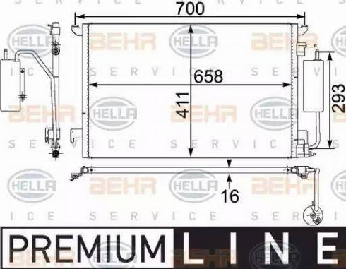 HELLA 8FC 351 302-591 - Condenser, air conditioning autospares.lv