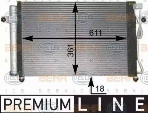 HELLA 8FC 351 302-291 - Condenser, air conditioning autospares.lv