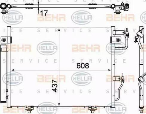 HELLA 8FC 351 307-371 - Condenser, air conditioning autospares.lv