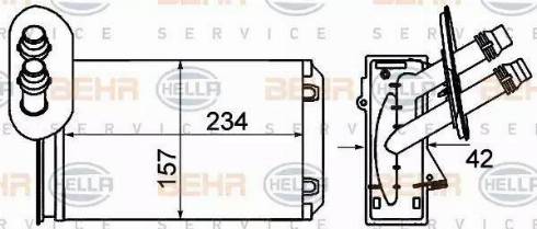 HELLA 8FH 351 001-621 - Heat Exchanger, interior heating autospares.lv