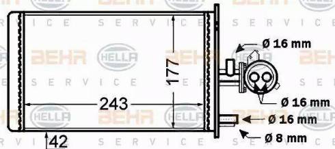 HELLA 8FH 351 308-181 - Heat Exchanger, interior heating autospares.lv