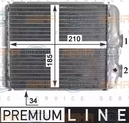 HELLA 8FH 351 315-341 - Heat Exchanger, interior heating autospares.lv