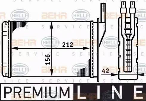 HELLA 8FH 351 311-051 - Heat Exchanger, interior heating autospares.lv