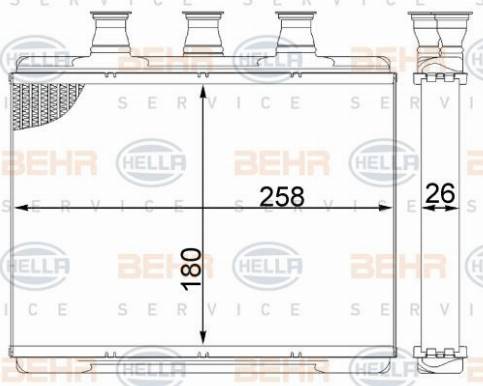 HELLA 8FH 351 311-214 - Heat Exchanger, interior heating autospares.lv