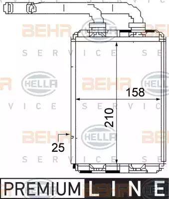 HELLA 8FH 351 313-321 - Heat Exchanger, interior heating autospares.lv