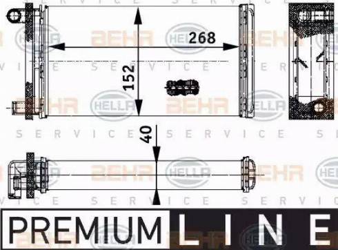 HELLA 8FH 351 312-391 - Heat Exchanger, interior heating autospares.lv