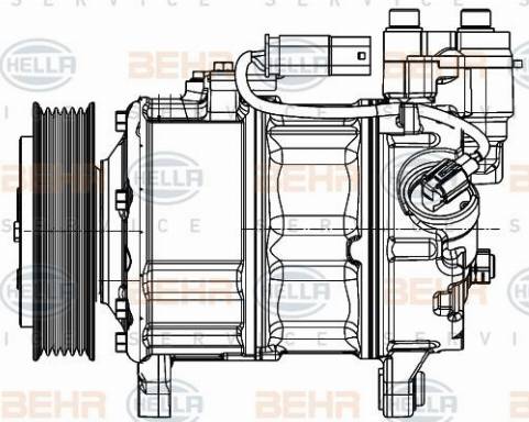 HELLA 8FK 351 007-241 - Compressor, air conditioning autospares.lv