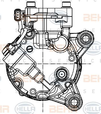 HELLA 8FK 351 007-251 - Compressor, air conditioning autospares.lv