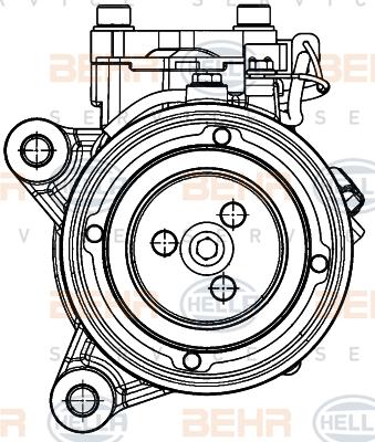 HELLA 8FK 351 007-221 - Compressor, air conditioning autospares.lv