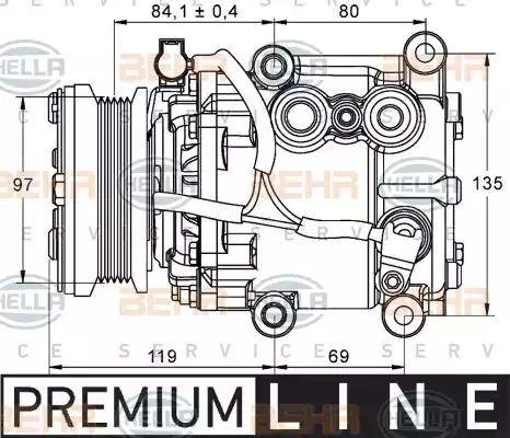 HELLA 8FK 351 113-401 - Compressor, air conditioning autospares.lv